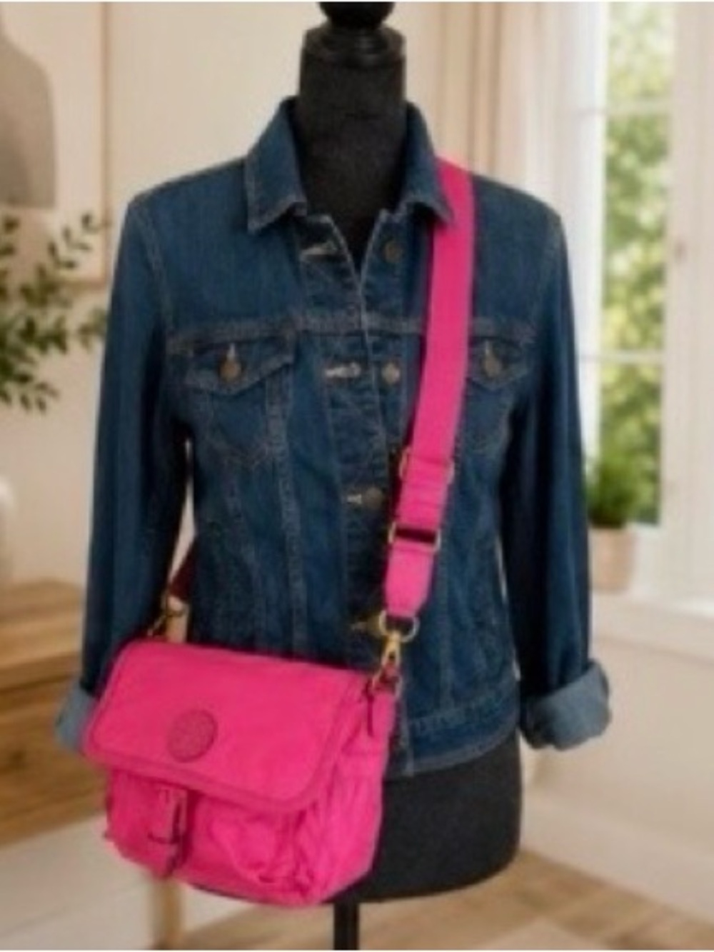 Tory Burch Hot Pink Crossbody Messenger Bag